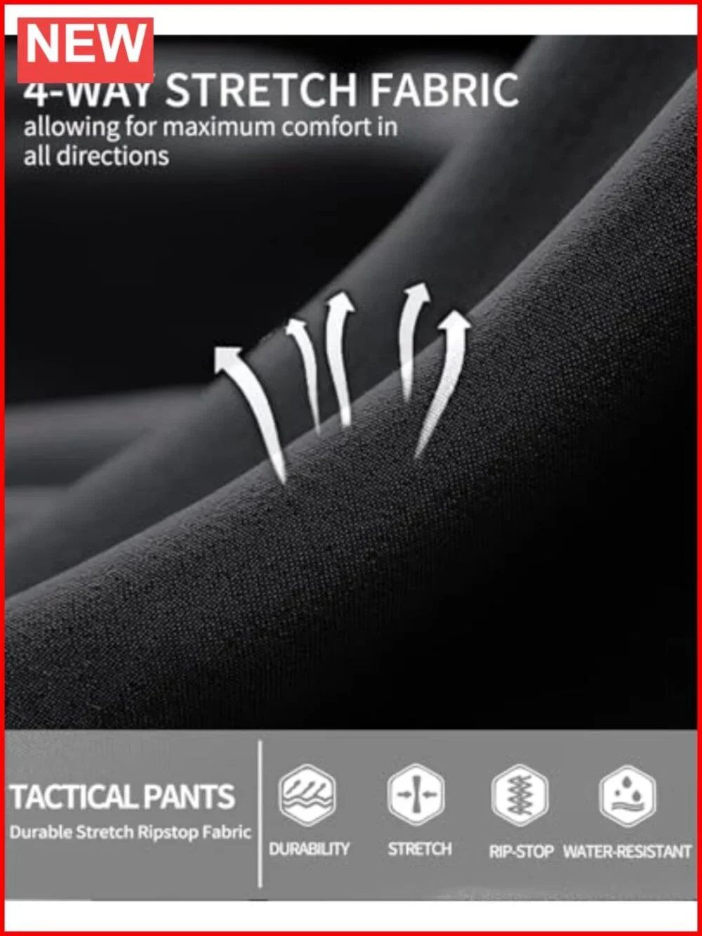 Men's Hiking Cargo Pants Lightweight Quick-Dry Waterproof Stretch 6 Pockets